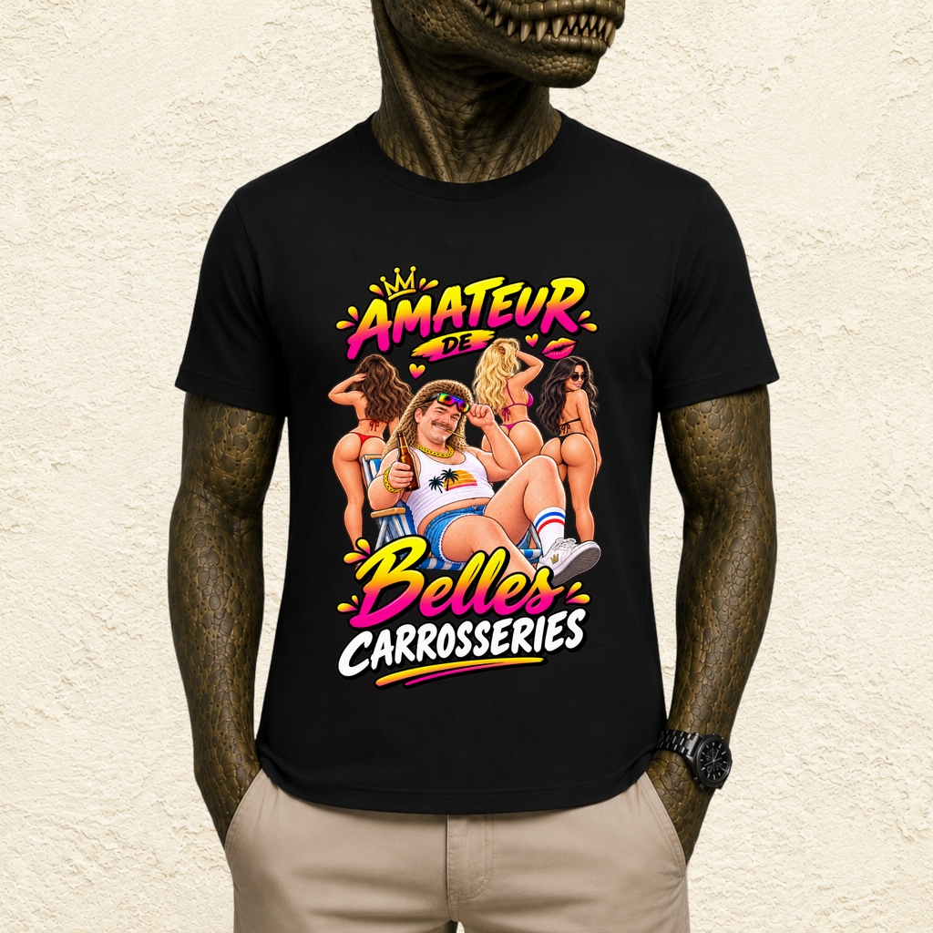 T-shirt Homme illustré « Amateur de belles carrosseries »
