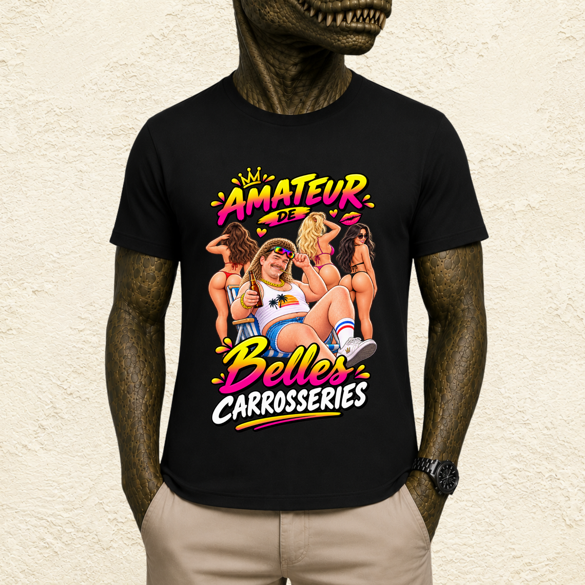 T-shirt Homme illustré « Amateur de belles carrosseries »