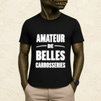 T-shirt Homme Noir et Blanc « Amateur de belles carrosseries »