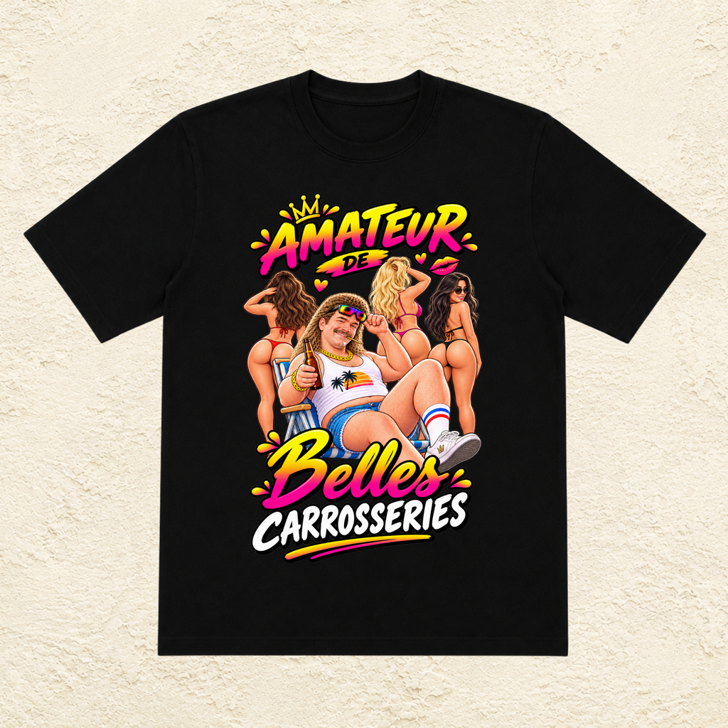 T-shirt Homme illustré « Amateur de belles carrosseries »
