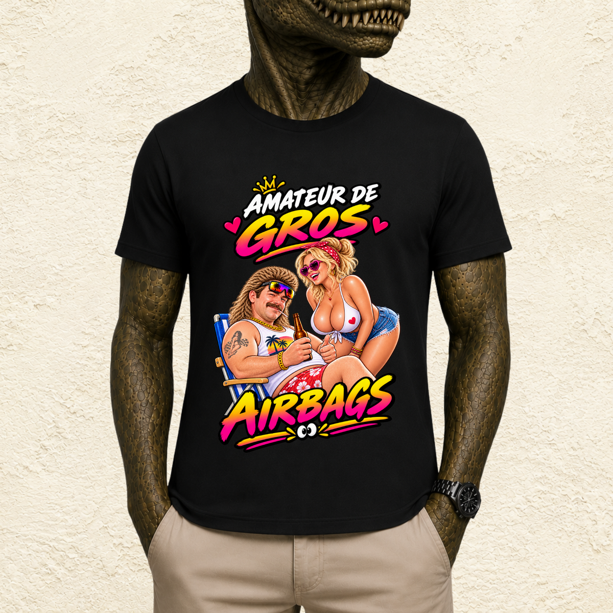 T-shirt Homme illustré « Amateur de gros airbags »