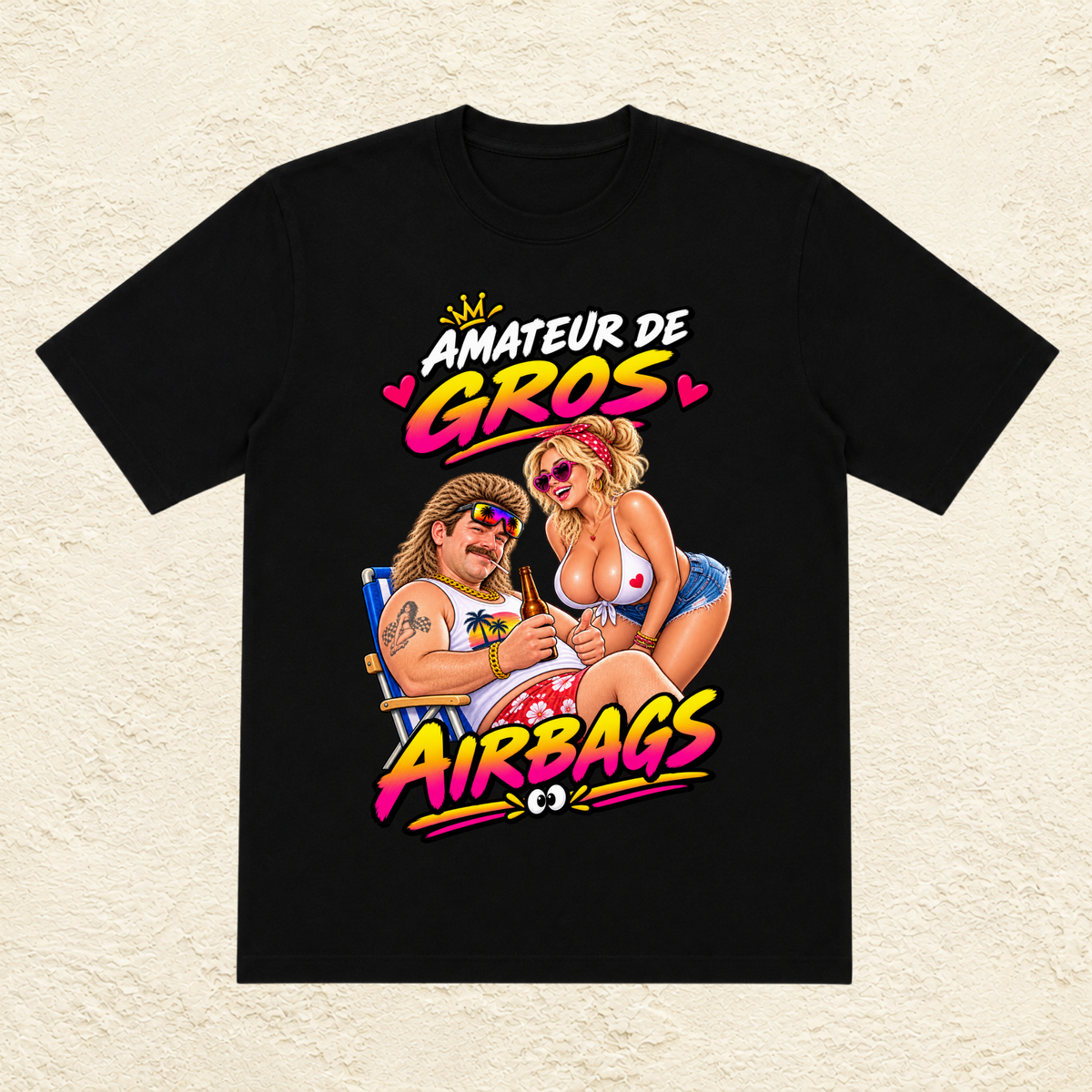 T-shirt Homme illustré « Amateur de gros airbags »