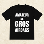 T-shirt Homme Noir et Blanc « Amateur de gros airbags »