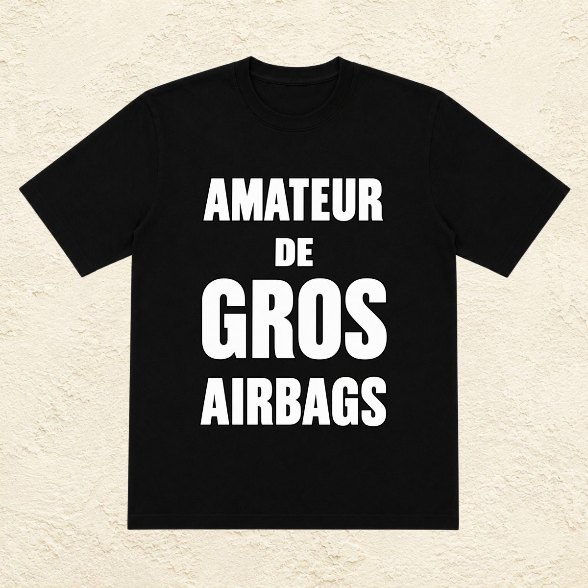 T-shirt Homme Noir et Blanc « Amateur de gros airbags »