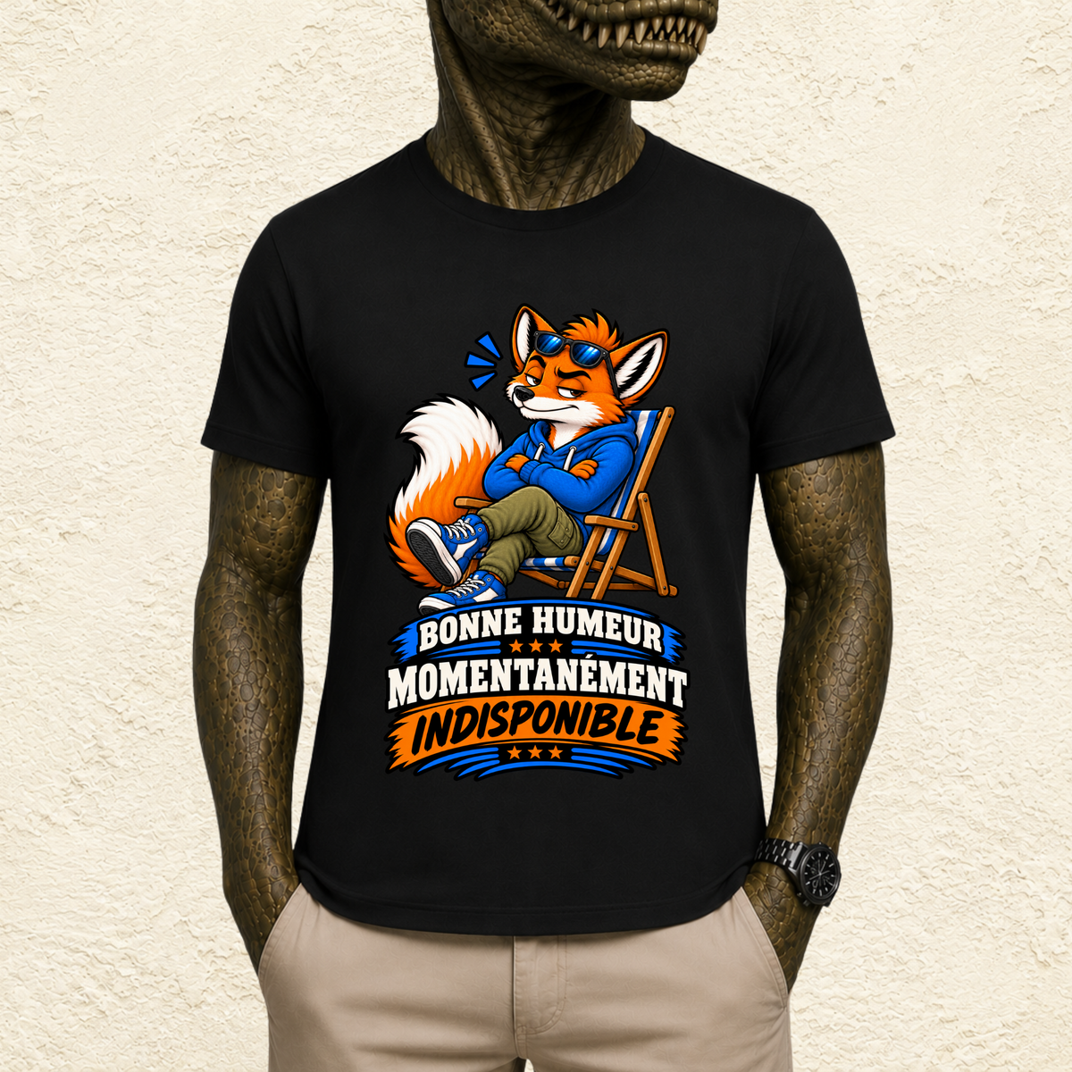 T-shirt Homme illustré « Bonne humeur momentanément indisponible »