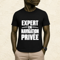 T-shirt Homme Noir et Blanc « Expert en navigation privée »