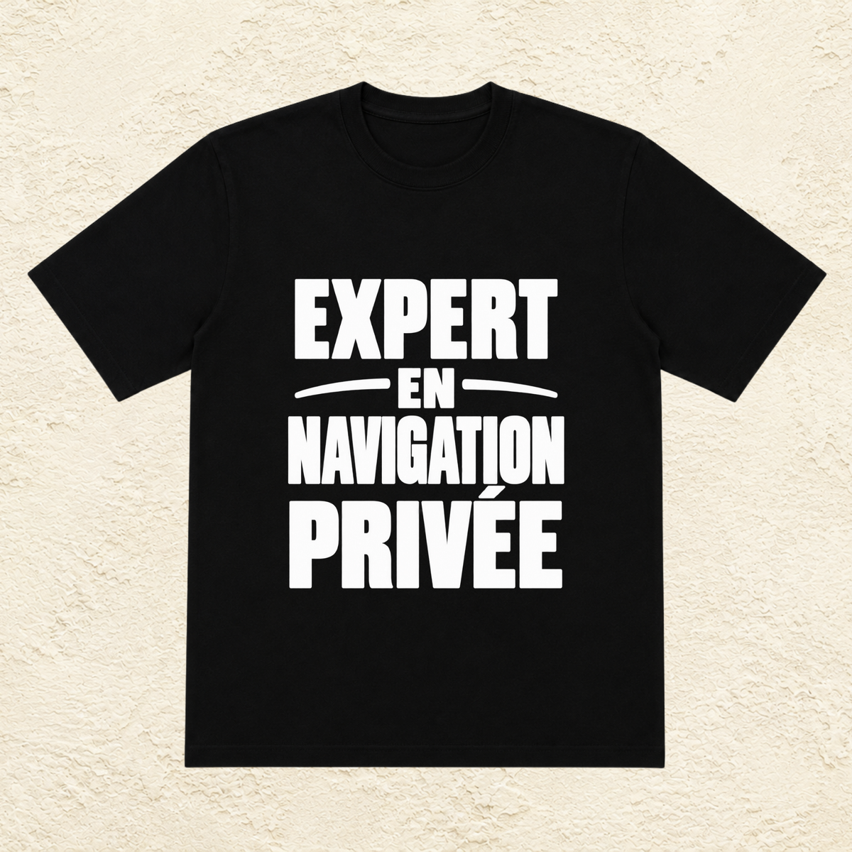 T-shirt Homme Noir et Blanc « Expert en navigation privée »