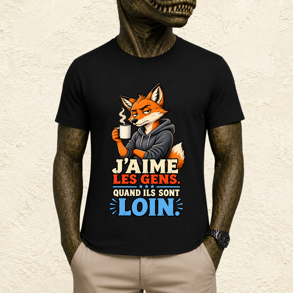 T-shirt Homme « J'aime les gens. Quand ils sont loin. »
