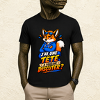 T-shirt Homme illustré « J'ai une tête à vouloir discuter ? »