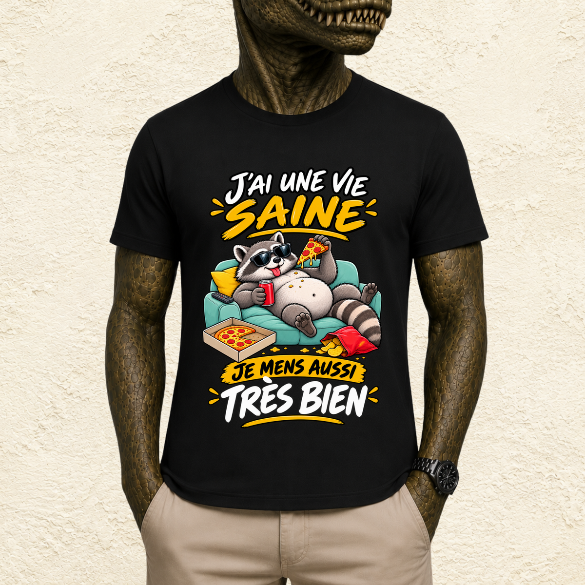 T-shirt Homme « J'ai une vie saine, je mens aussi très bien »