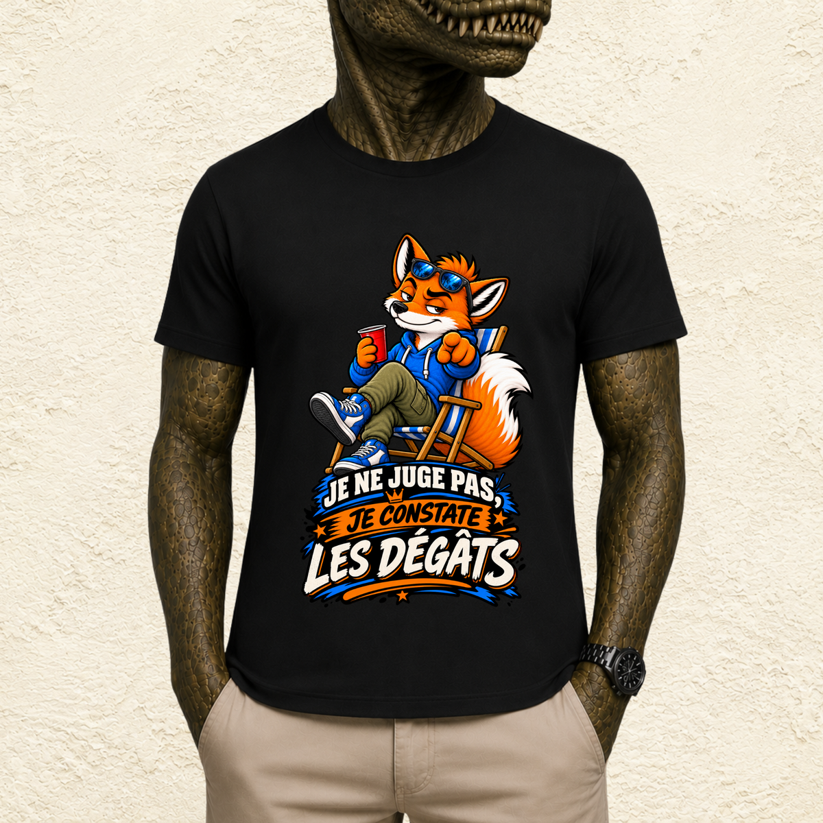 T-shirt Homme illustré « Je ne juge pas, je constate les dégâts »