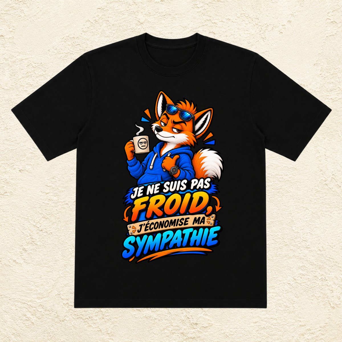 T-shirt Homme illustré « Je ne suis pas froid, j'économise ma sympathie »