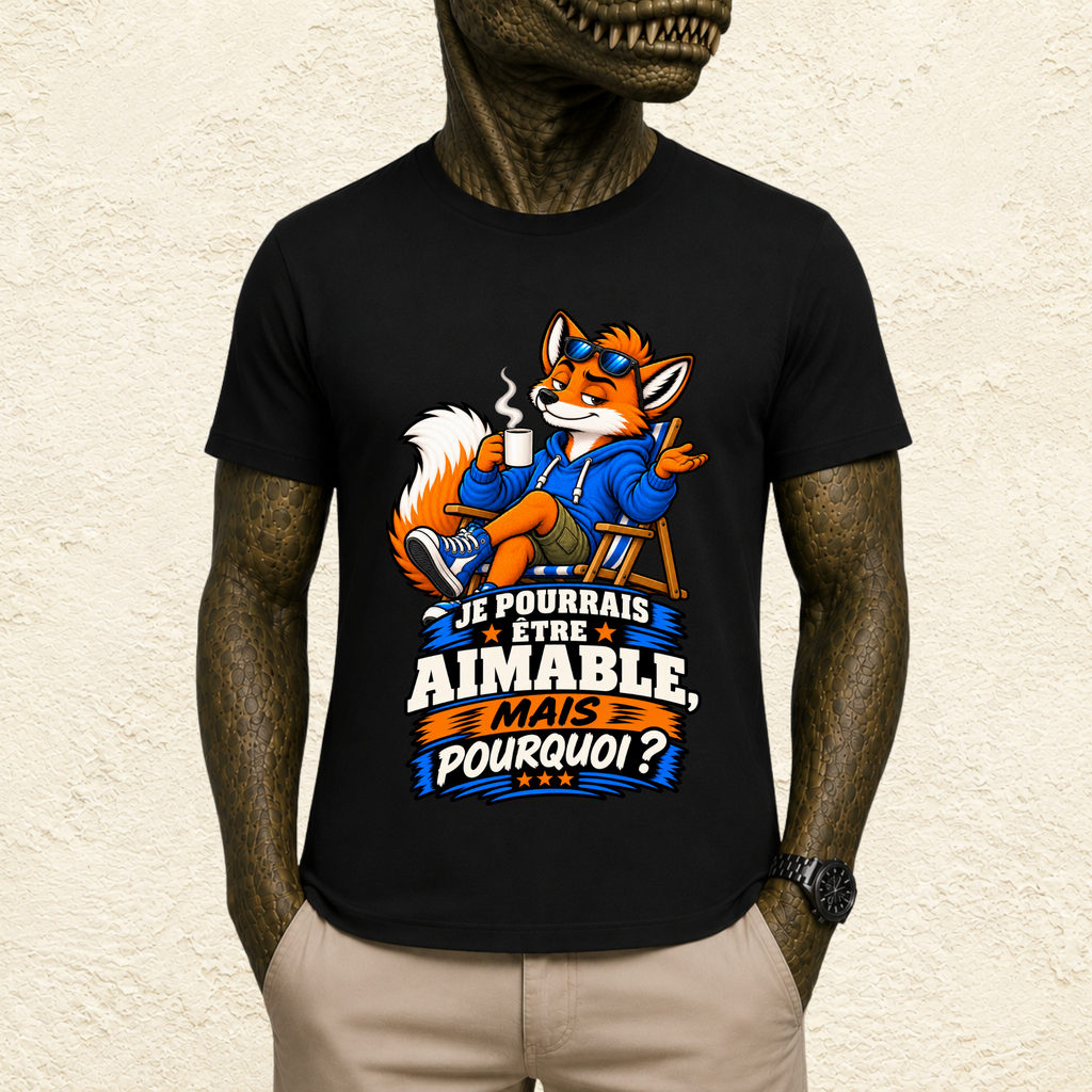 T-shirt Homme illustré « Je pourrais être aimable, mais pourquoi ? »