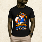 T-shirt Homme illustré « Je suis adorable avec les gens que je supporte »