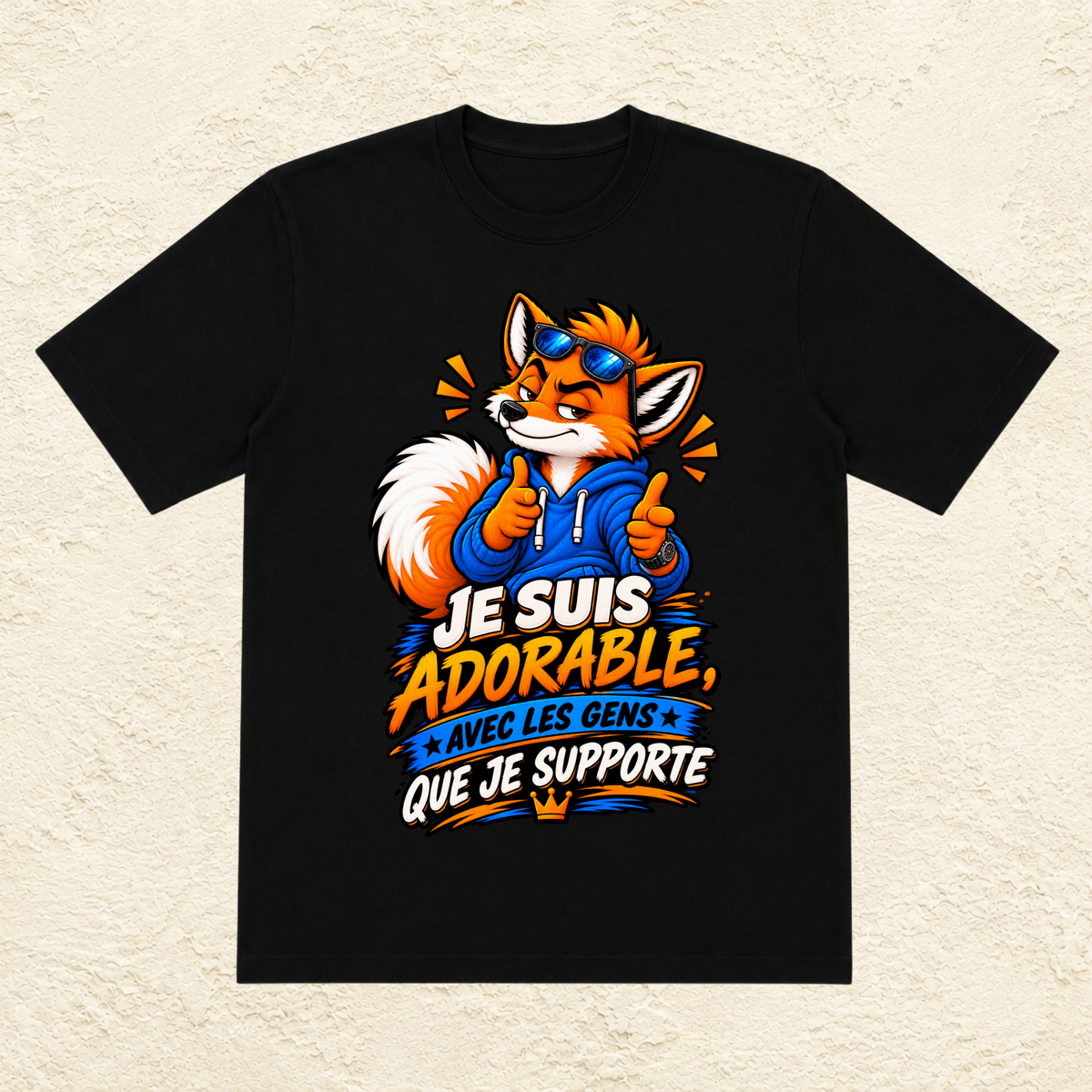 T-shirt Homme illustré « Je suis adorable avec les gens que je supporte »