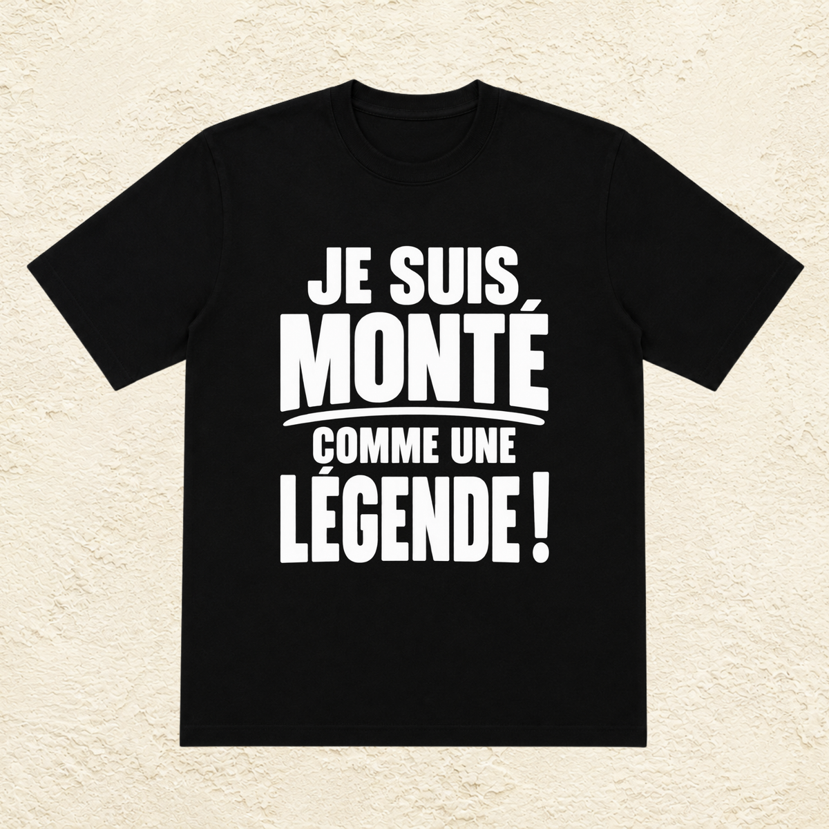 T-shirt Homme Noir et blanc « Je suis monté comme une légende ! »