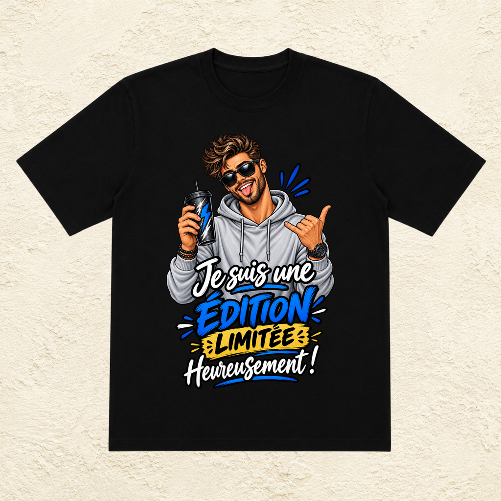 T-shirt Homme « Je suis une édition limitée, heureusement ! »
