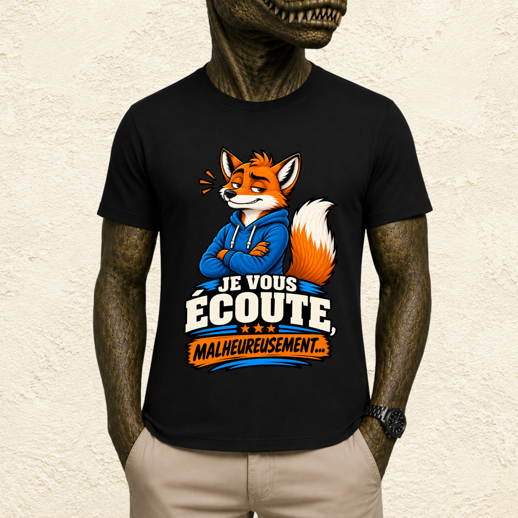 T-shirt Homme « Je vous écoute, malheureusement... »
