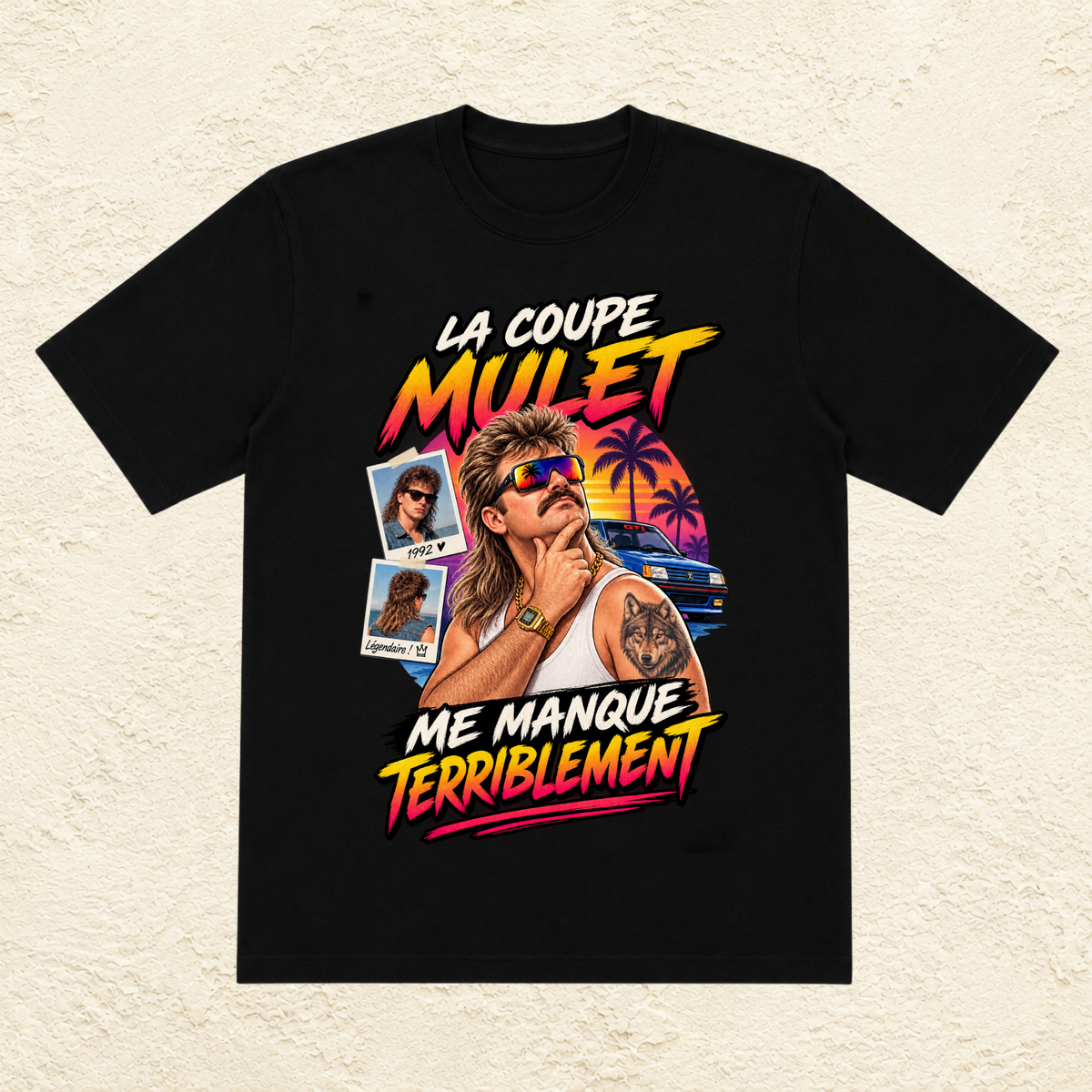 T-shirt Homme illustré « La coupe mulet me manque terriblement »