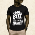 T-shirt Homme Noir et Blanc « Ma bite, c'est de la dynamite ! »