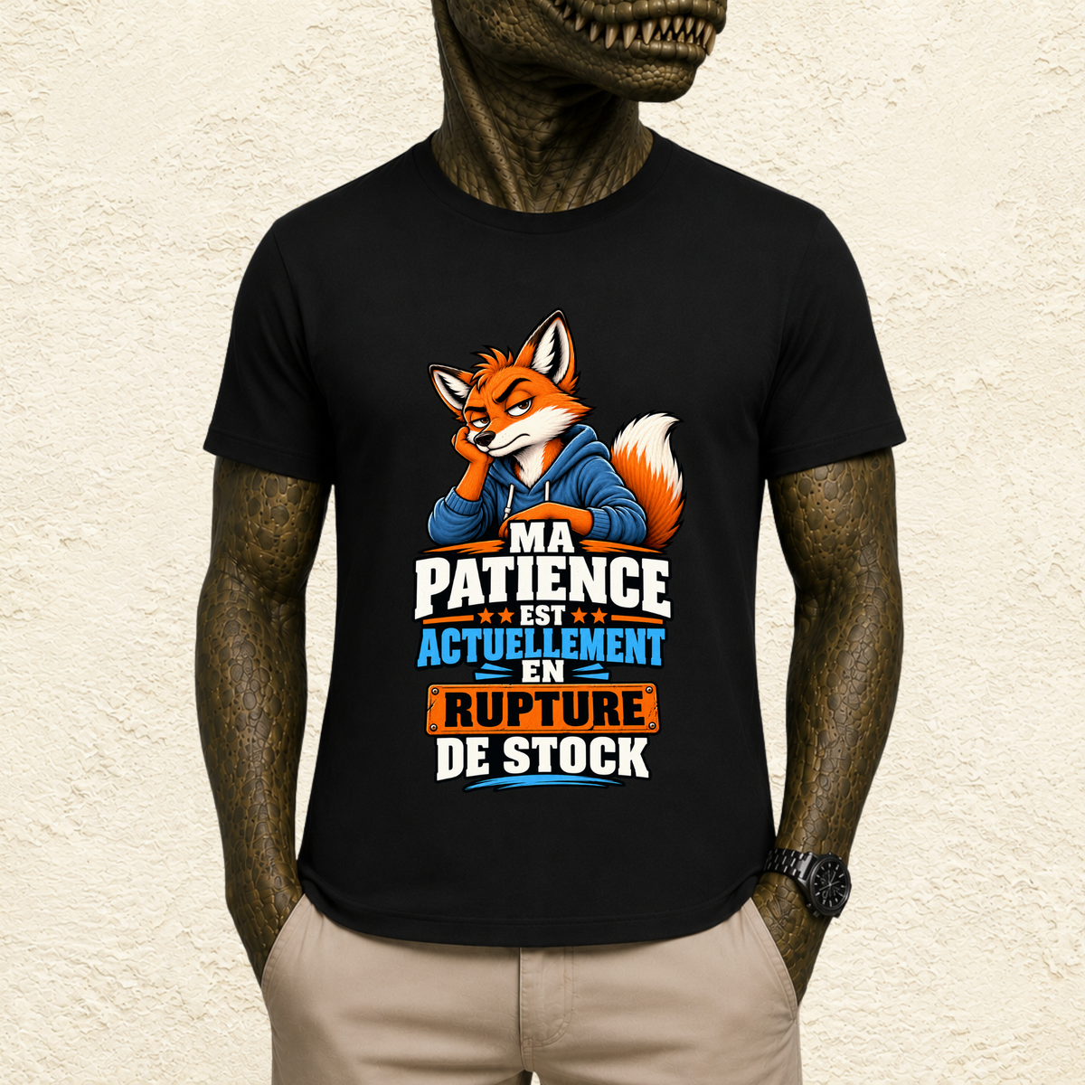 T-shirt Homme « Ma patience est actuellement en rupture de stock »