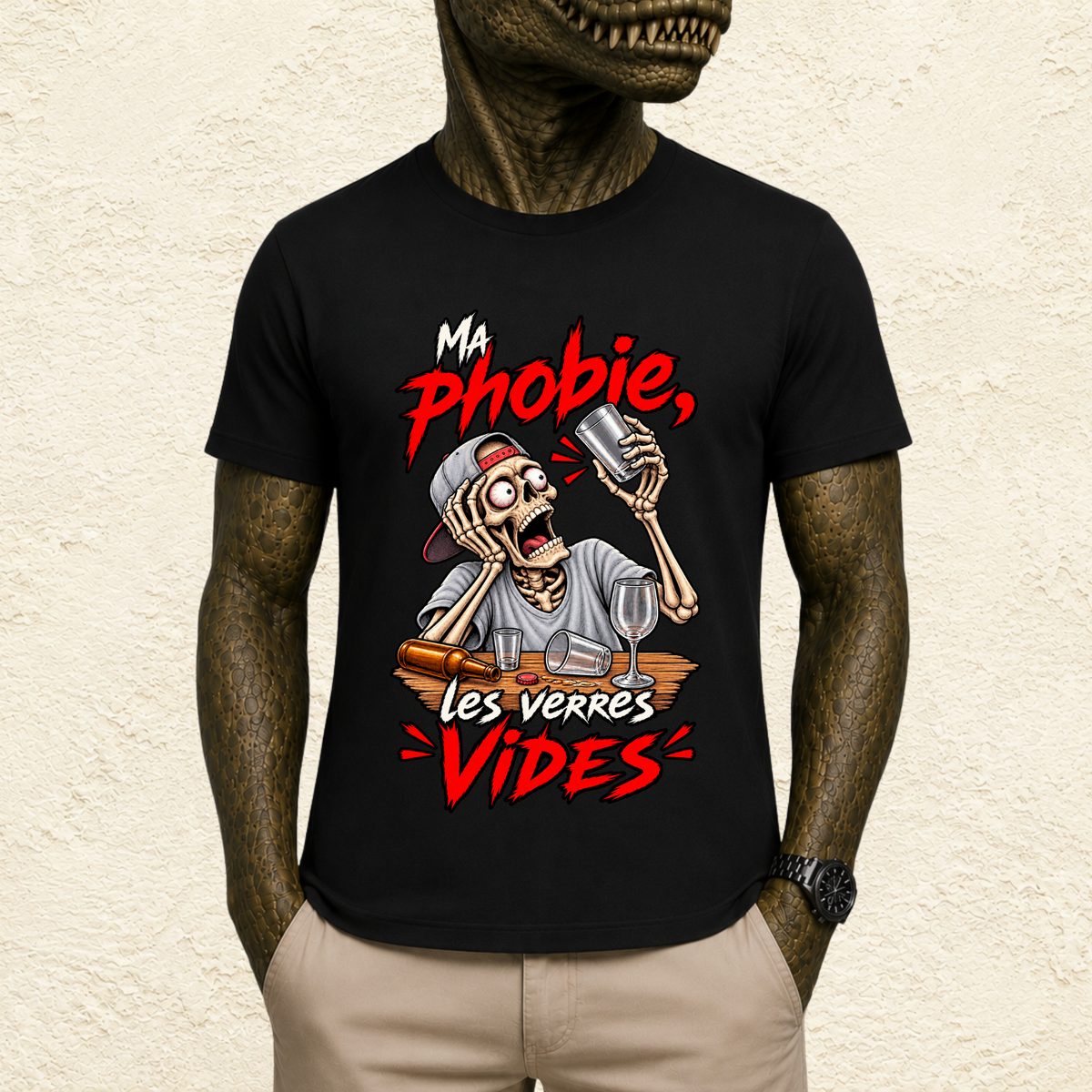 T-shirt Homme « Ma phobie, les verres vides »