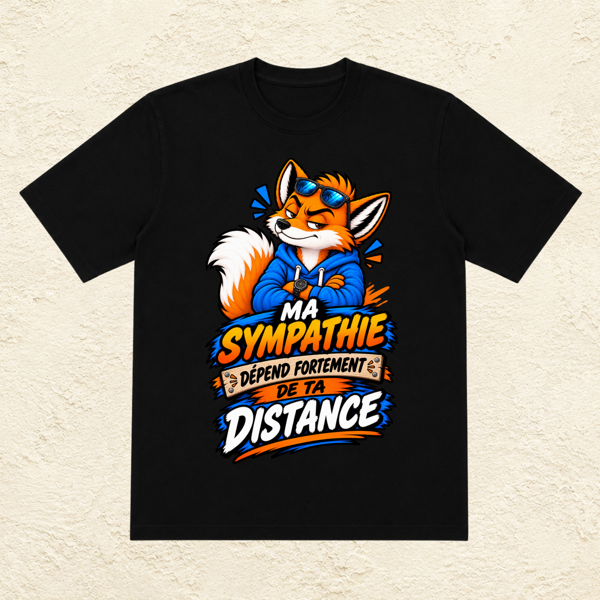 T-shirt Homme illustré « Ma sympathie dépend fortement de ta distance »