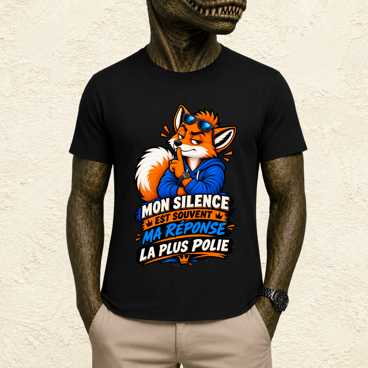 T-shirt Homme illustré « Mon silence est souvent ma réponse la plus polie »