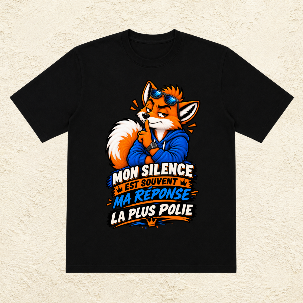 T-shirt Homme illustré « Mon silence est souvent ma réponse la plus polie »