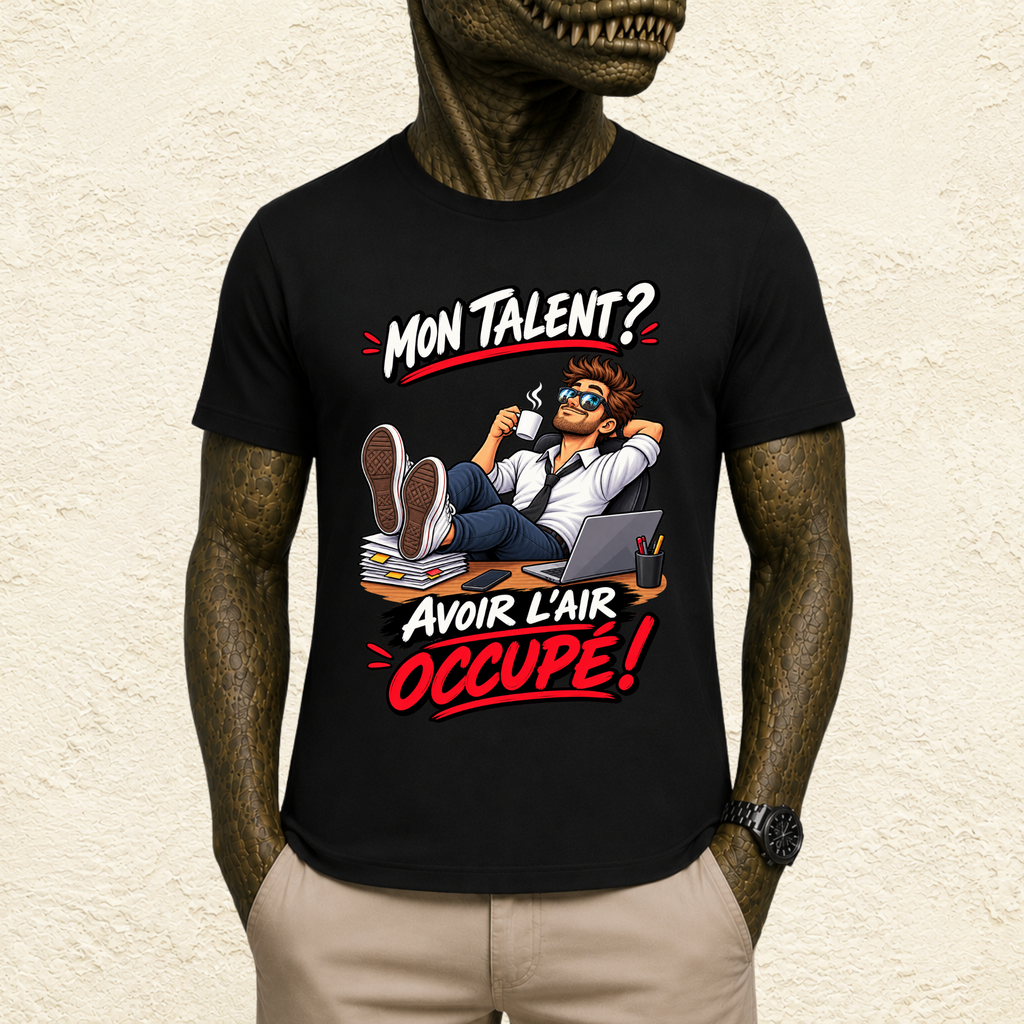 T-shirt Homme « Mon talent ? Avoir l'air occupé ! »