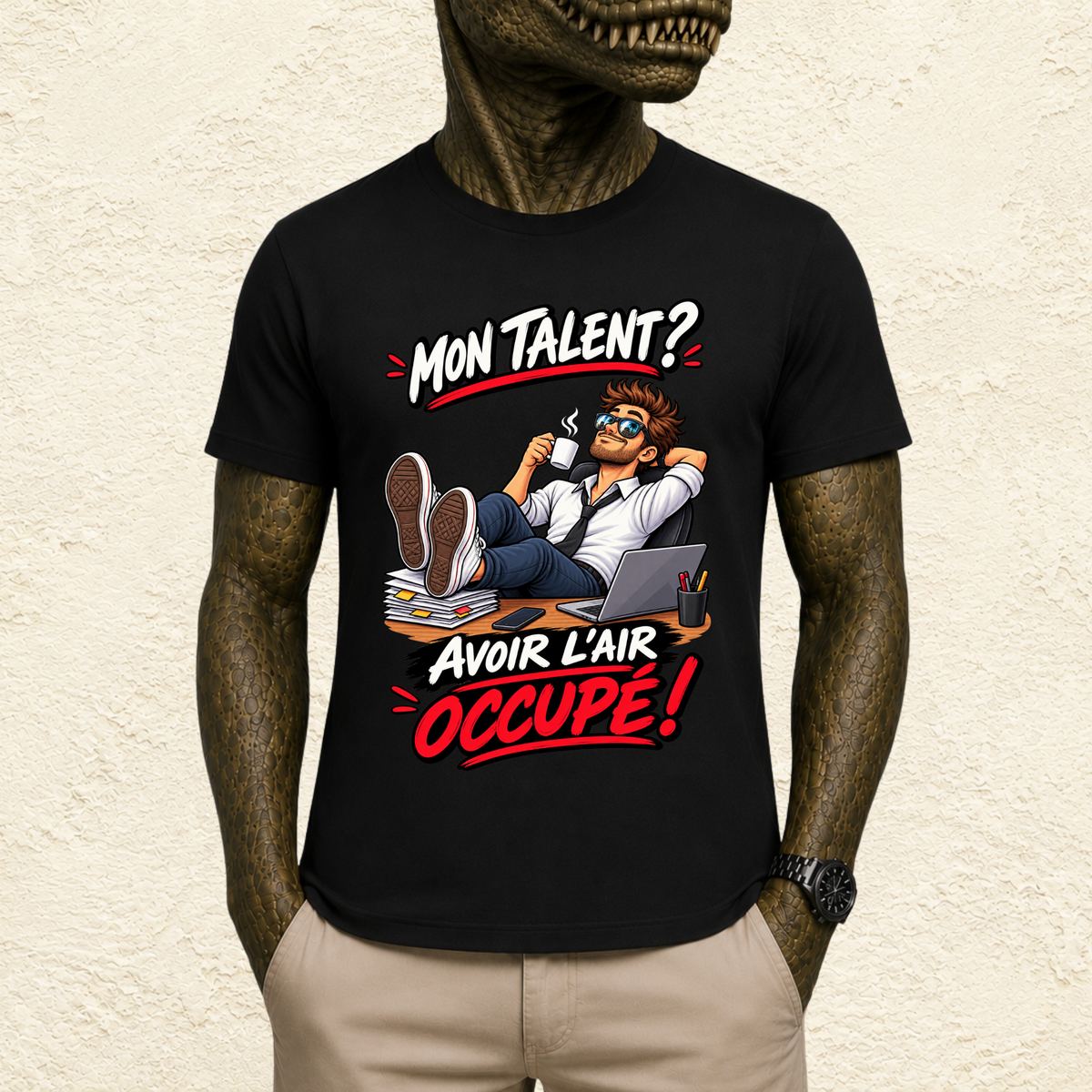 T-shirt Homme « Mon talent ? Avoir l'air occupé ! »