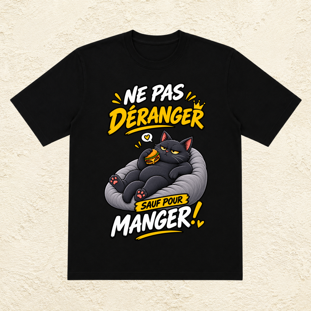 T-shirt Homme « Ne pas déranger sauf pour manger ! »