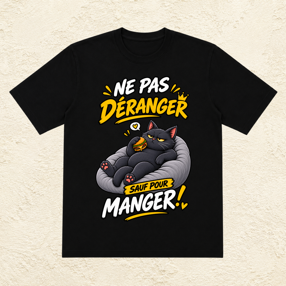 T-shirt Homme « Ne pas déranger sauf pour manger ! »