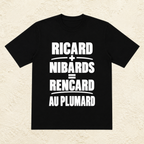 T-shirt Homme Noir et Blanc « Ricard + Nibards = Rencard au plumard »