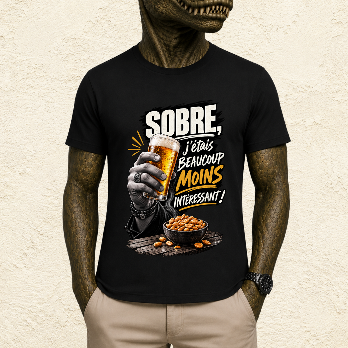 T-shirt Homme « Sobre, j'étais beaucoup moins intéressant ! »