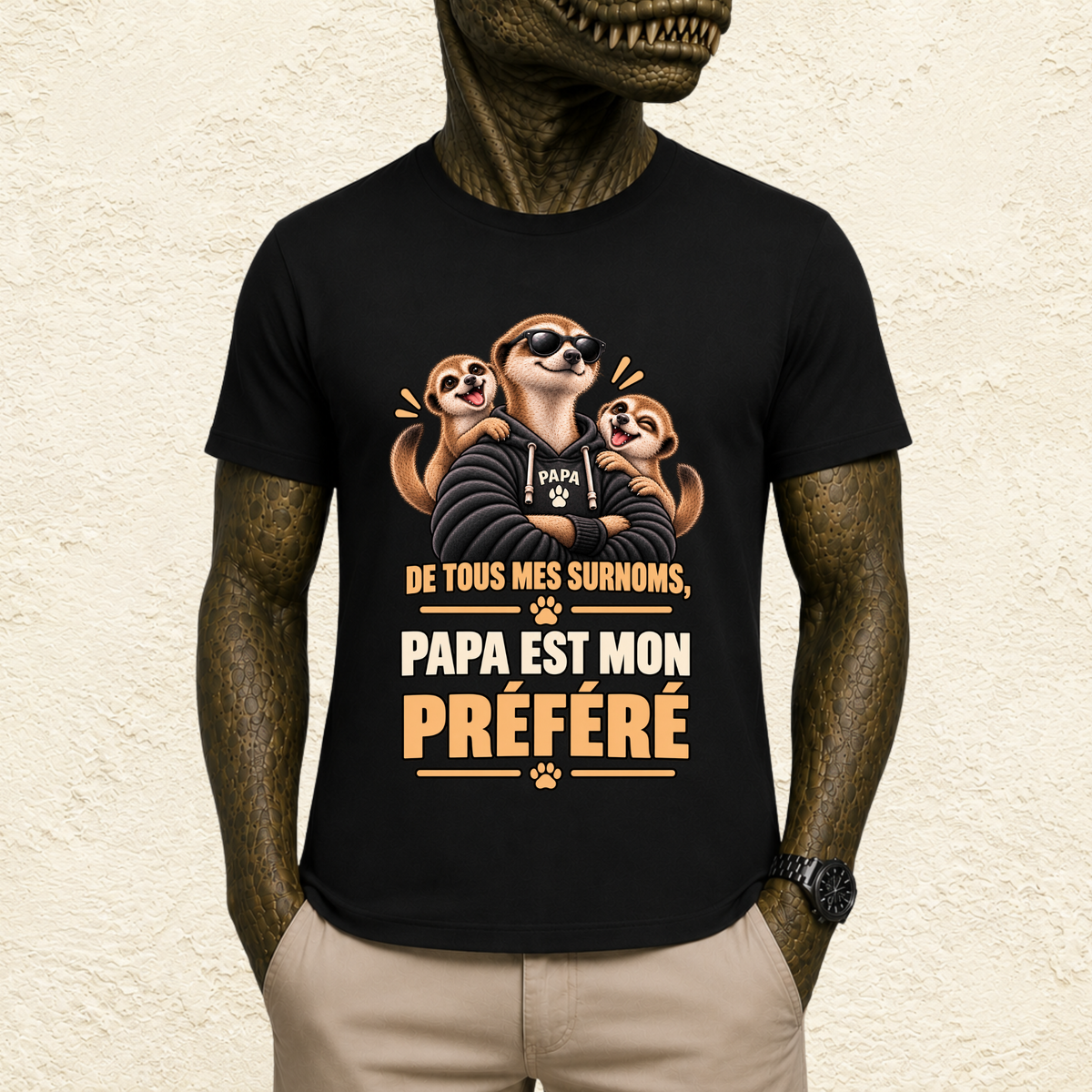 T-shirt Homme illustré « De tous mes surnoms, Papa est mon préféré »