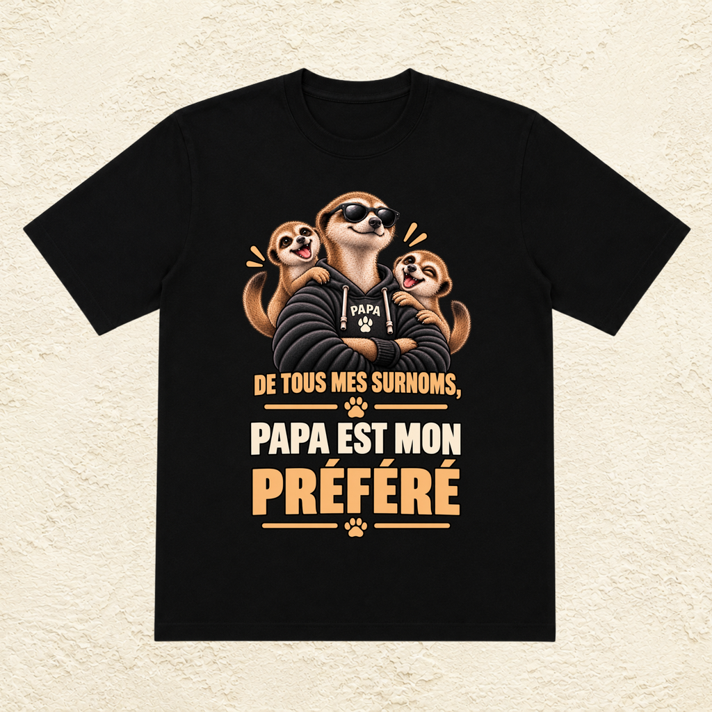 T-shirt Homme illustré « De tous mes surnoms, Papa est mon préféré »