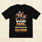 T-shirt Homme illustré « Devenir papa, mon plus beau saut dans l'inconnu »