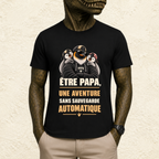 T-shirt Homme illustré « Être papa, une aventure sans sauvegarde automatique »