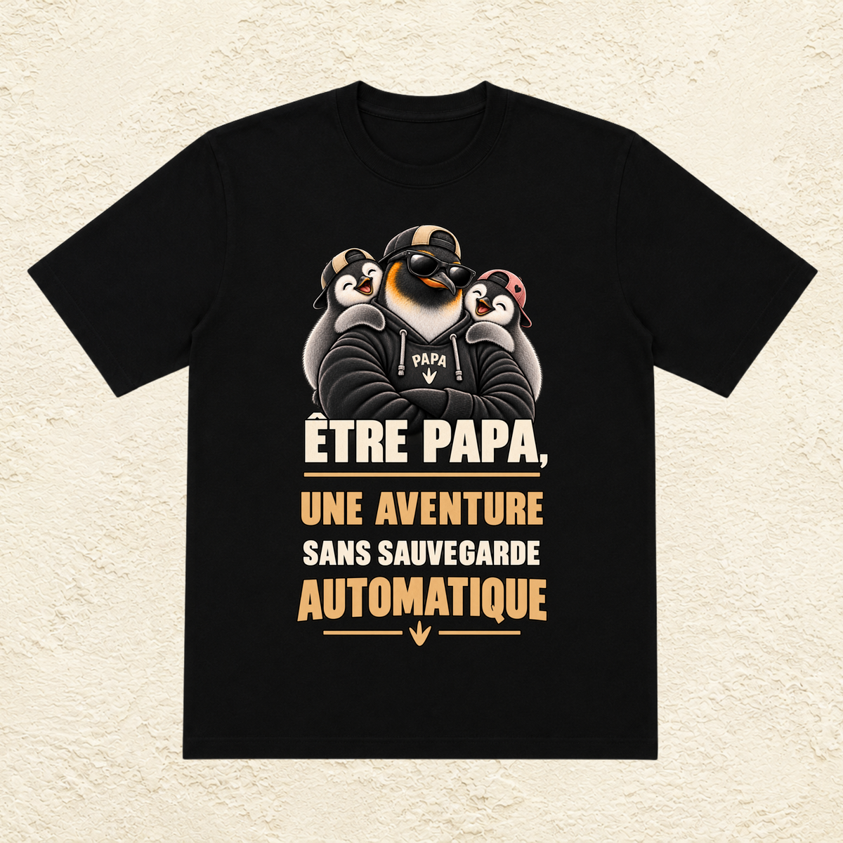 T-shirt Homme illustré « Être papa, une aventure sans sauvegarde automatique »