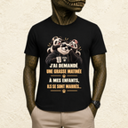 T-shirt Homme illustré « J'ai demandé une grasse matinée à mes enfants, ils se sont marrés... »