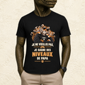 T-shirt Homme illustré « Je ne vieillis pas, je gagne des niveaux de Papa »