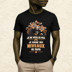 T-shirt Homme illustré « Je ne vieillis pas, je gagne des niveaux de Papa »