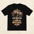 T-shirt Homme illustré « Je ne vieillis pas, je gagne des niveaux de Papa »
