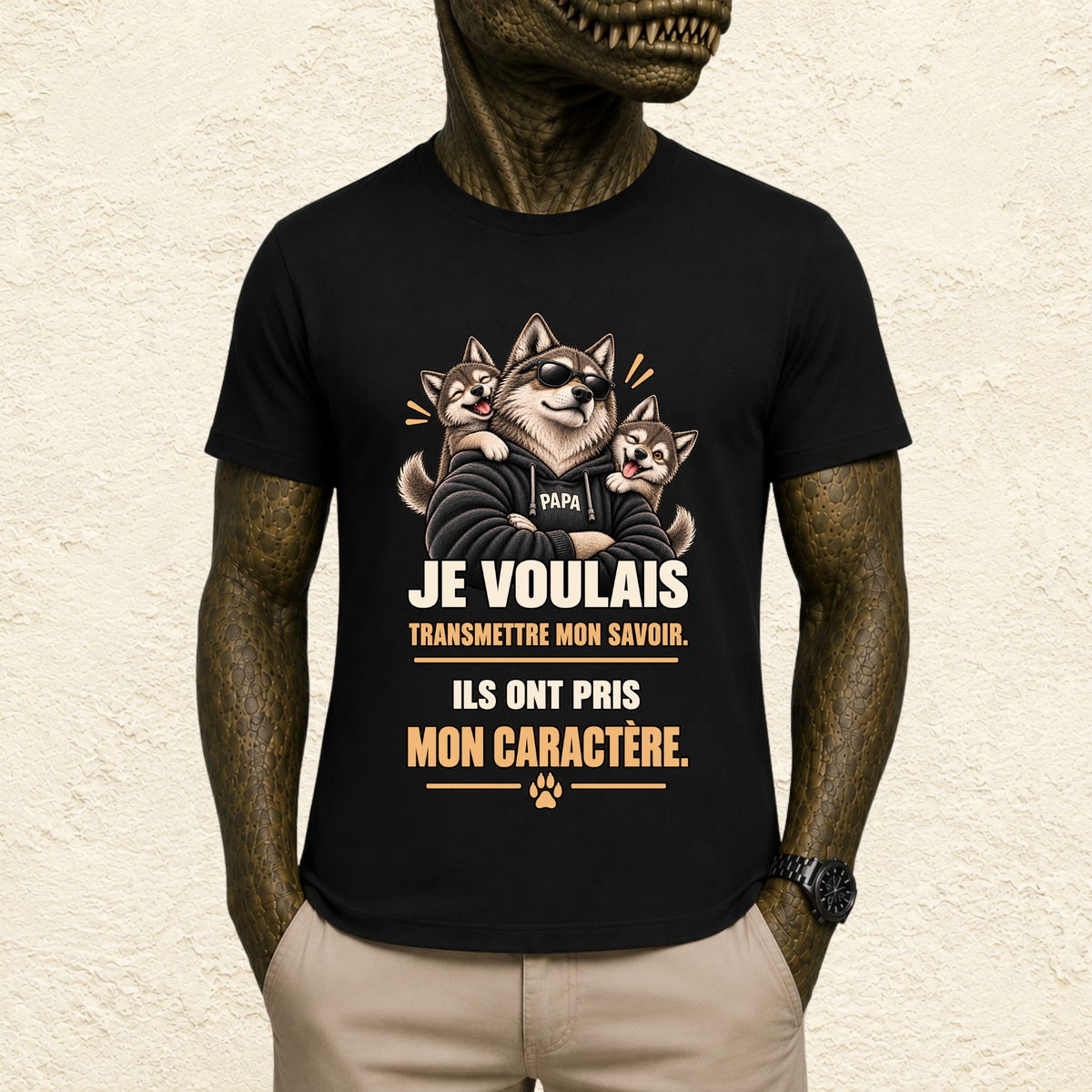 T-shirt Homme illustré « Je voulais transmettre mon savoir. Ils ont pris mon caractère. »