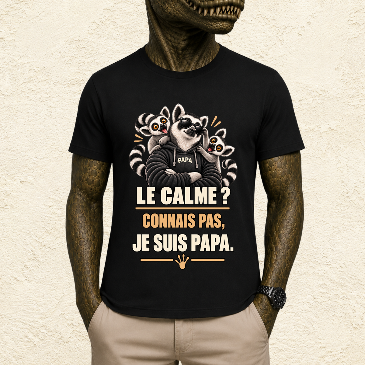 T-shirt Homme illustré « Le calme ? Connais pas, je suis Papa. »