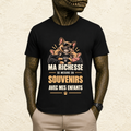 T-shirt Homme illustré « Ma richesse se mesure en souvenirs avec mes enfants »