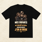 T-shirt Homme illustré « Mes enfants me coûtent un bras. Heureusement, j'en ai deux ! »