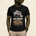 T-shirt Homme illustré « Mes enfants me rendent meilleur, et légèrement fou ! »