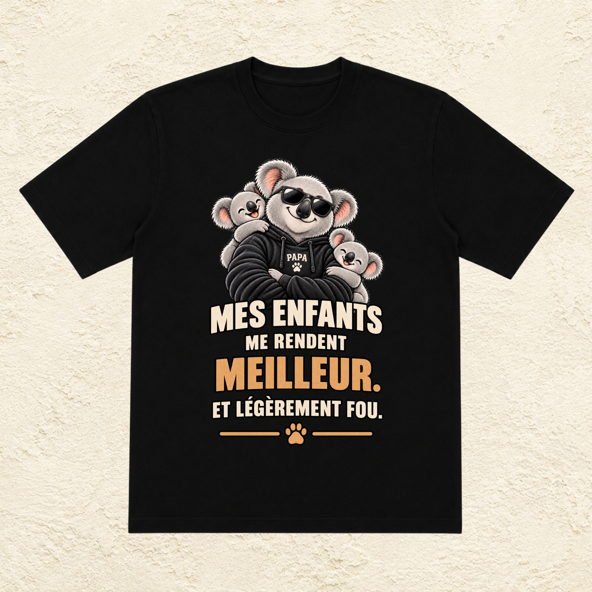 T-shirt Homme illustré « Mes enfants me rendent meilleur, et légèrement fou ! »